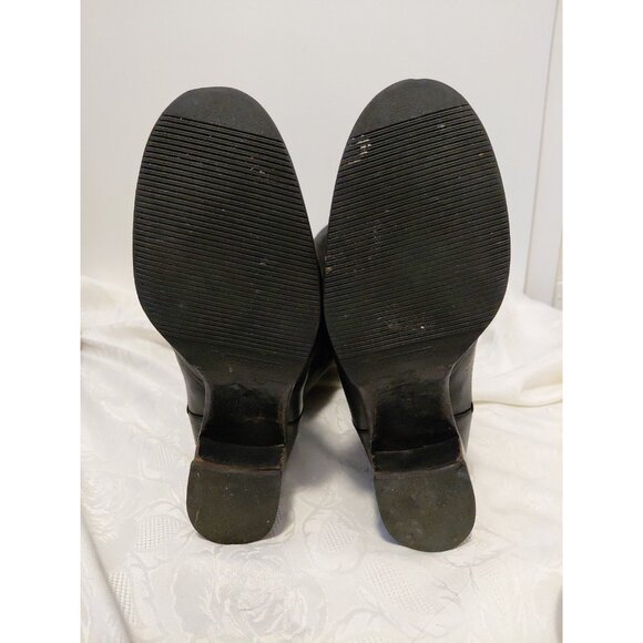 Salvatore Ferragamo Boots Leather Tall Riding Lace Up Valentino Black 11 - Picture 6 of 8